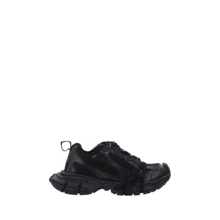 Black Polyurethane Chunky Sneakers