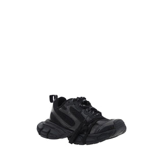 Black Polyurethane Chunky Sneakers