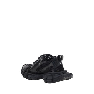 Black Polyurethane Chunky Sneakers
