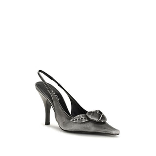 Gray Goatskin High Heel Pumps