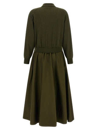 Bicolor Wool Long Dress