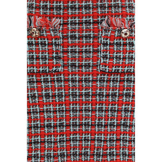 Red Cotton Midi Skirt