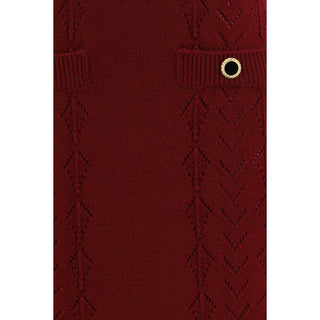 Bordeaux Wool Oves Aries Midi Skirt