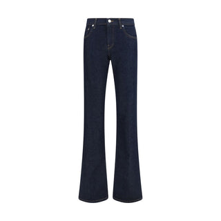 Blue Cotton Flared Jeans