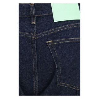 Blue Cotton Flared Jeans