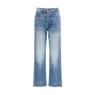 Blue Cotton Bootcut Jeans