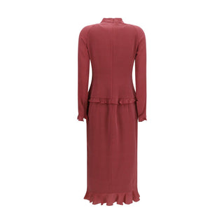 Bordeaux Silk Casual Dress
