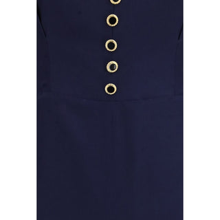 Blue Silk Casual Dress