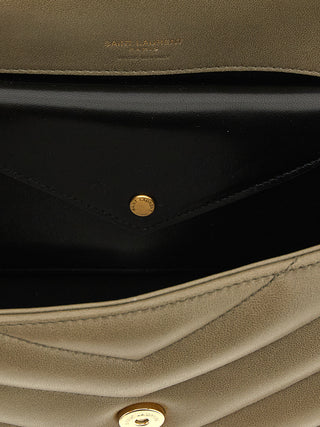 Bicolor Lamb Leather Shoulder Bag