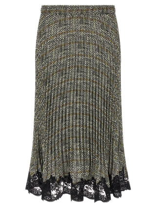 Multicolor Polyester Midi Skirt