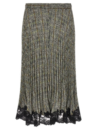 Multicolor Polyester Midi Skirt