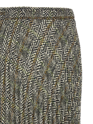 Multicolor Polyester Midi Skirt