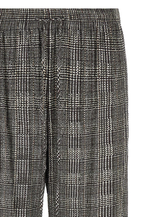Gray Viscose Casual Pants