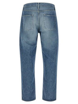 Blue Cotton Tapered Jeans