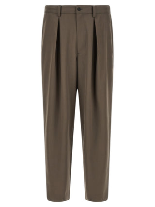 Brown Wool Casual Pants