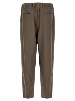Brown Wool Casual Pants