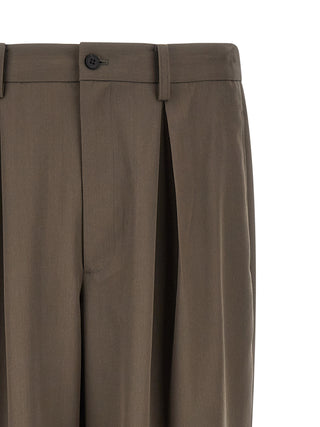 Brown Wool Casual Pants