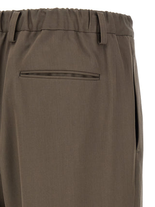 Brown Wool Casual Pants