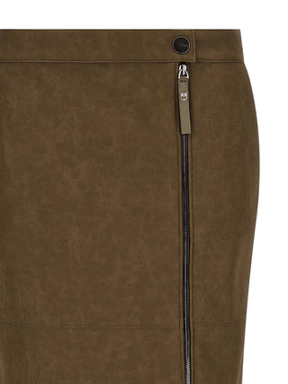 Brown Viscose Midi Skirt