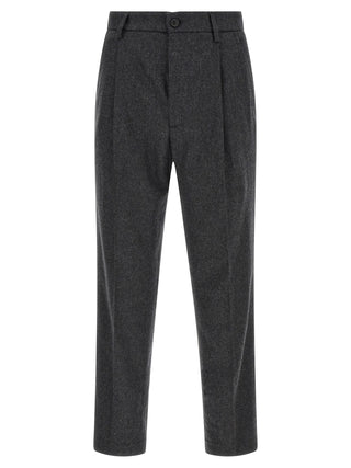 Gray Wool Casual Pants