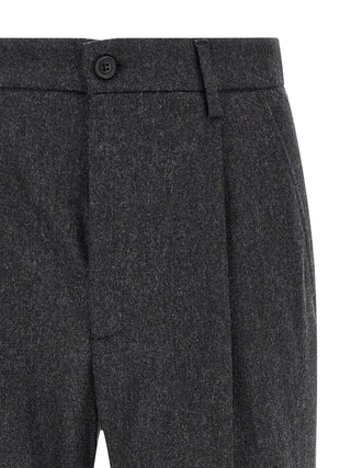 Gray Wool Casual Pants