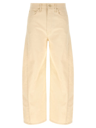 Beige Cotton High-Waisted Jean