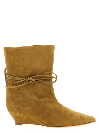 Beige Calfskin Ankle Boots