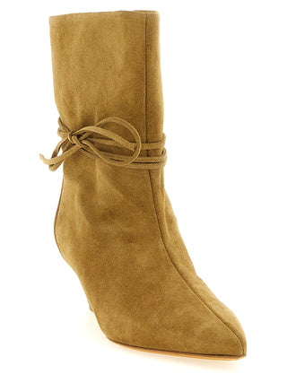 Beige Calfskin Ankle Boots