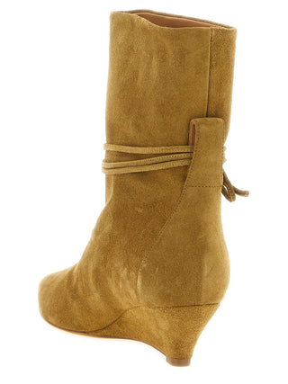 Beige Calfskin Ankle Boots
