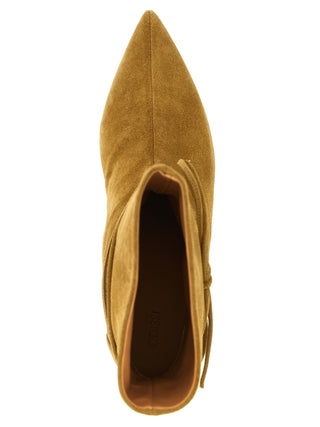 Beige Calfskin Ankle Boots