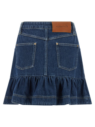 Blue Cotton Long Skirt