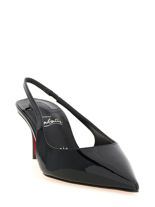 Black Calfskin Mid Heel Pumps