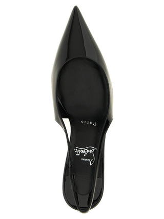 Black Calfskin Mid Heel Pumps