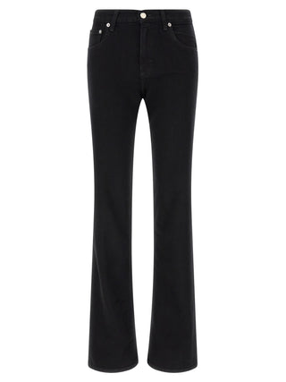Black Cotton Flared Jeans
