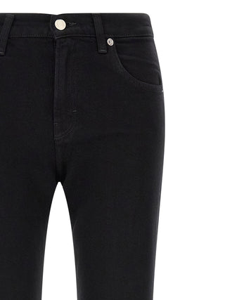 Black Cotton Flared Jeans