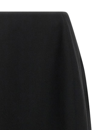 Black Virgin Wool Midi Skirt