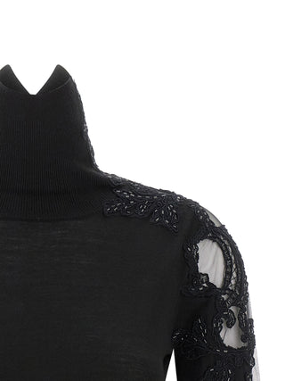 Black Virgin Wool Cardigan