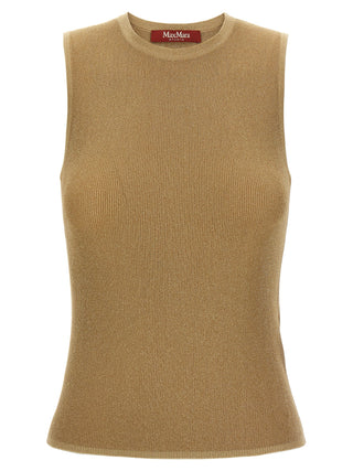 Gold Polyamide Sleeveles T-Shirt