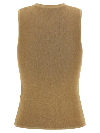 Gold Polyamide Sleeveles T-Shirt