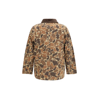Brown Cotton Full-Length Jacket
