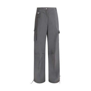 Gray Cotton Cargo Pants