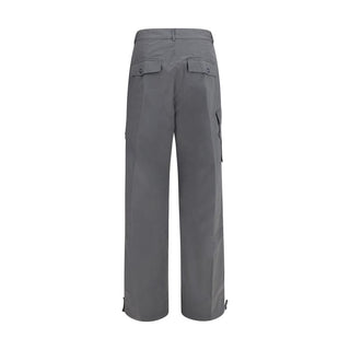 Gray Cotton Cargo Pants