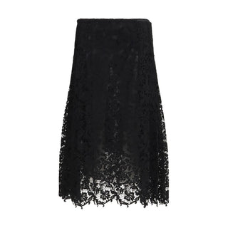 Black Silk Midi Skirt