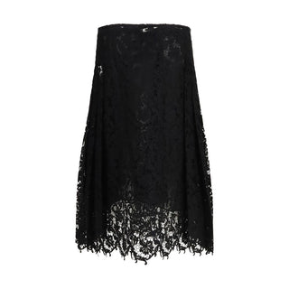 Black Silk Midi Skirt