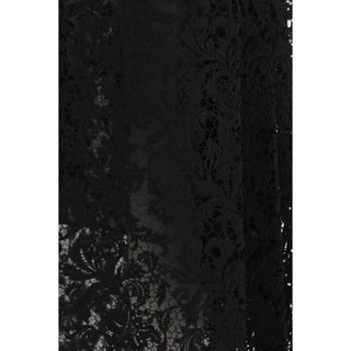 Black Silk Midi Skirt