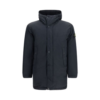 Black Polyester Full-Length Jacket