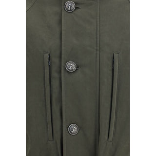 Bicolor Cotton Full-Length Jacket