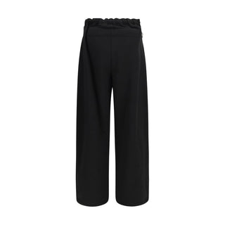 Black Cotton Casual Pants