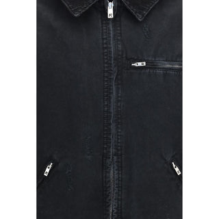Black Cotton Full-Length Jacket