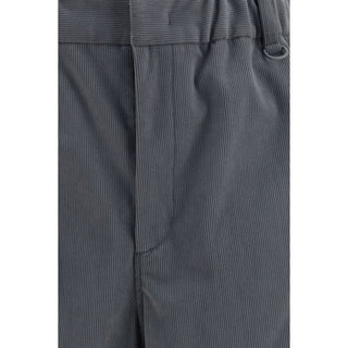 Gray Polyester Casual Pants